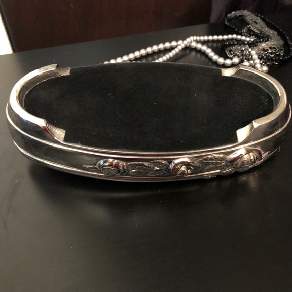 VTG Godinger Silver Plate Rose Jewelry Box Oval - Picture 8 of 10